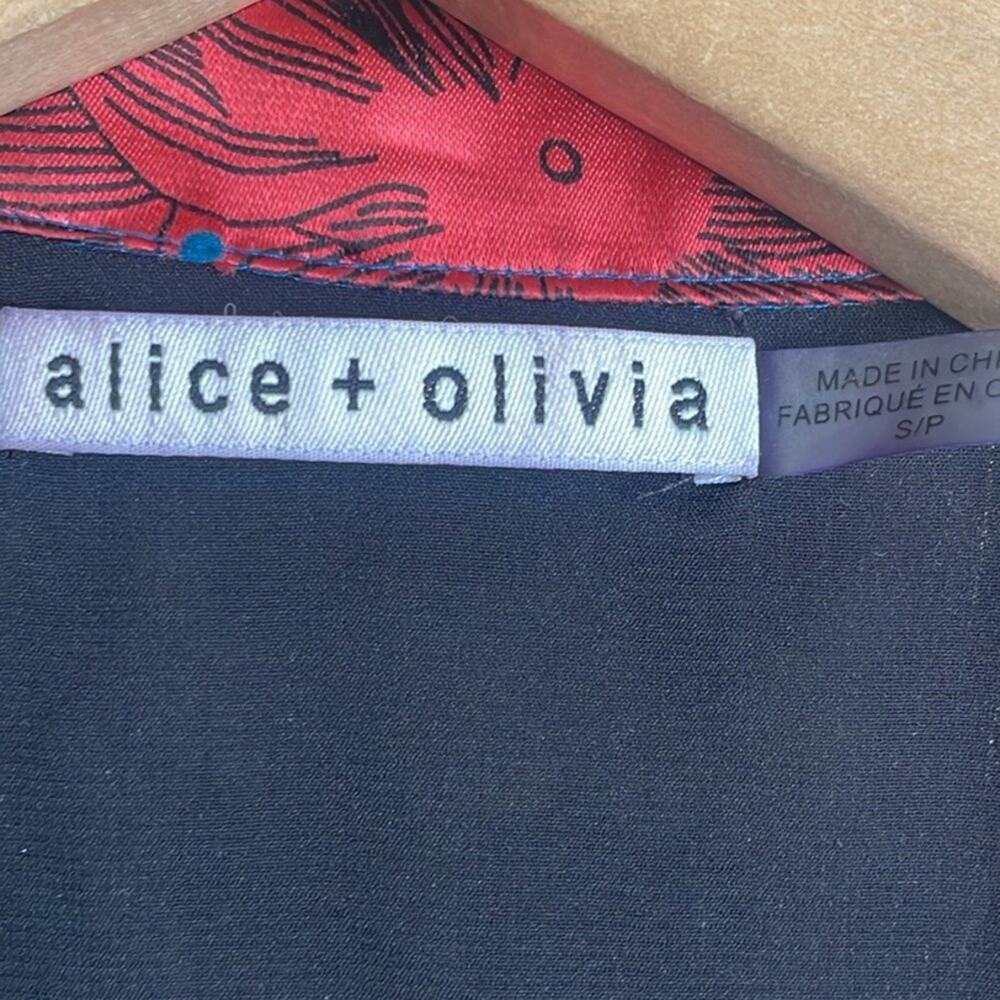 Alice + Olivia Multi-Color Mixed Print Wrap Blouse - Picture 6 of 16